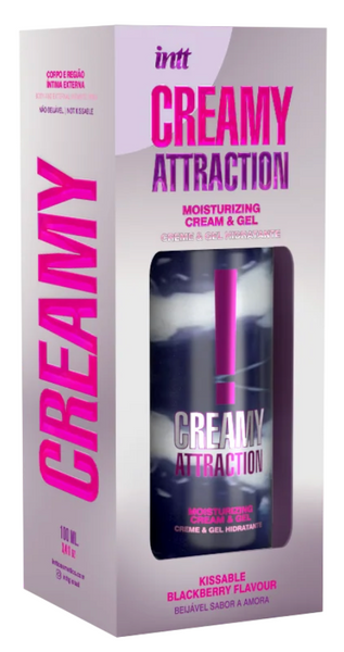 Увлажняющий крем-гель 2в1 для тела и поцелуев Intt Creamy Attraction Blackberry (100 мл) SX2658 фото