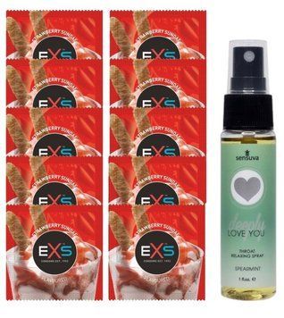 EXS STRAWBERRY SUNDAE 10 шт + Sensuva Deeply Love You Spearmint (29 мл) SOS14052 фото