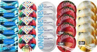 Набор из 25 шт One Oasis Premium + ONE Ribs + ONE Sensitive + ONE Chocolate Strawberry + ONEBanana SOS8463 фото