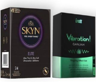 SKYN Elite, 24 шт + Intt Vibration Ganjah (15 мл) SOS7007 фото