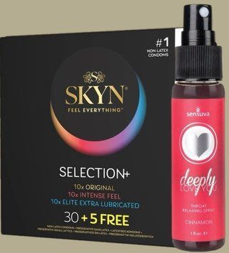 Комплект Skyn Selection 30 шт + 5 of 5 Senses , 35 шт + Спрей     Sensuva - Deeply Love You Cinnamon (29 мл)  SOS5508 фото
