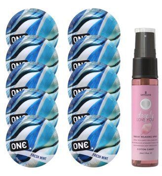 Комплект ONE Fresh Mint 10 шт + Sensuva Deeply Love You &ndash; Cotton Candy, 29 мл SOS13802 фото