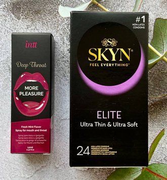Комплект SKYN Elite (24 шт) + Спрей Intt Deep Throat Oral Spray (12 мл) SOS2392 фото