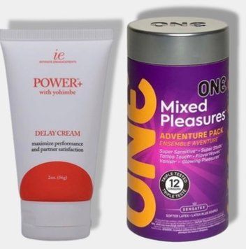 ONE Mixed Pleasures, 12 шт - Пролонгатор Doc Johnson Power Delay Cream For Men 56 г SOS6078 фото
