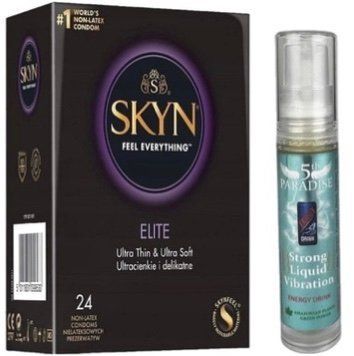 Набір з SKYN Elite (24 шт) + Рідкий вібратор 5th Paradise Liquid Vibrator &mdash; Енергетичний напій (10 мл)  SOS10154 фото