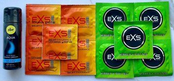 Набор EXS Delay 5шт + EXS Extreme 5шт + Лубрикант pjur Aqua 30 мл SOS3552 фото
