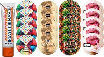 Набор из Swiss Navy Water-Based 10 мл + ONERibs + ONE Vanish + ONETattoo + ONE Bubblegum SOS8547 фото