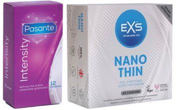 Набор с Pasante Intensity (Ribs & Dots), 12 шт + EXS NANO THIN 48 шт SOS8120 фото