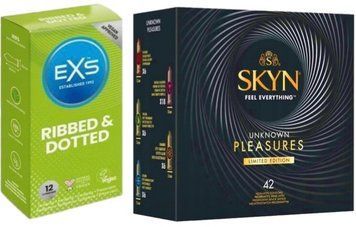 Набор с SKYN Pleasures, 42 шт + EXS Ribbed & Dotted (12 штук) SOS7935 фото