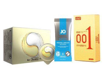 OLO Ice Durable Fire (10 шт) , OLO Gold 001 (10 шт) и  Лубрикант System JO H2O &mdash; ORIGINAL (10 мл) в подарок SOS1000 фото
