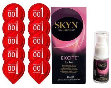 Комплект OLO 001 (червоні) 10 шт + SKYN Excite Orgasmic Gel for Her 15 мл SOS14227 фото