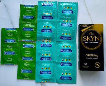 Комплект Skyn ​​Original 10 шт + Pasante Tropical 8 шт, Delay 6 шт SOS3052 фото
