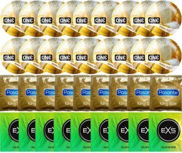 Набор 36 шт ONE Banana Split + Pasante King Size + EXS Glow in the Dark SOS7605 фото