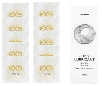 Набор: EXS Pure 10 шт. + Лубрикант Satisfyer Boogy Booty 300 мл SOS11215 фото