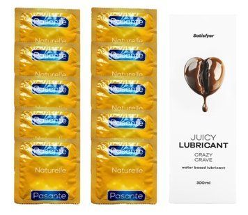 Набор Pasante Naturelle 10 шт. + Лубрикант Satisfyer Crazy Crave (300 мл) SOS12056 фото