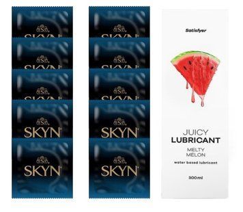 Комплект SKYN Extra Lube 10 шт. + Лубрикант Satisfyer Juicy Lubricant Melty Melon 300 мл SOS12558 фото