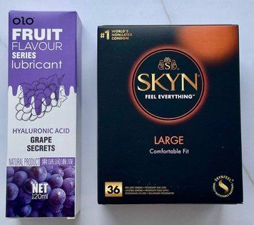 Комплект SKYN Large 36 шт + Гель-лубрикант виноград 120 мл OLO SOS3744 фото