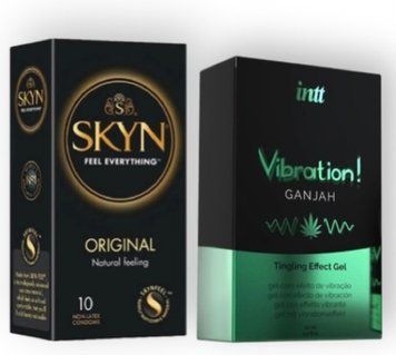 SKYN Original 10 шт + Intt Vibration Ganjah (15 мл) SOS6823 фото