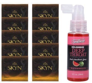 Комплект SKYN Passion Daiquiri 10 шт + Doc Johnson GoodHead DeepThroat Spray Watermelon (59 мл) SOS13660 фото