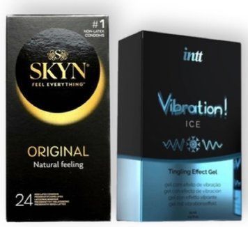 SKYN ORIGINAL 24 шт + Intt Vibration Ice (15 мл) SOS6873 фото