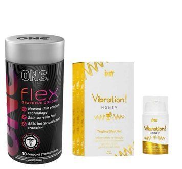 ONE Flex 10 шт.+ Жидкий вибратор Intt Vibration Honey (15 мл) SOS6430 фото