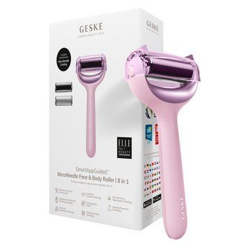 Электронный роллер для лица и тела с микроиглами GESKE MicroNeedle Face&Body Roller 8в1 pink HB0203 фото