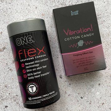 Набір 10 штук ONE Flex графені + Рідкий вібратор Intt Vibration Cotton Candy (15 мл) SOS1048 фото