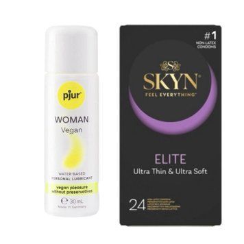 Набор Skyn ​​Elite 24 шт + Лубрикант pjur Woman Vegan 30 мл SOS4332 фото