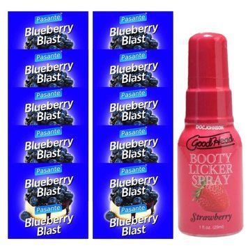 Pasante Blueberry Blast 10 шт + Doc Johnson Booty Licker - Strawberry 29 мл SOS13952 фото