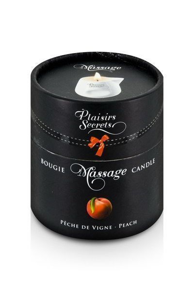 Массажная свеча Plaisirs Secrets Peach (80 мл), керамический сосуд SO1849 фото