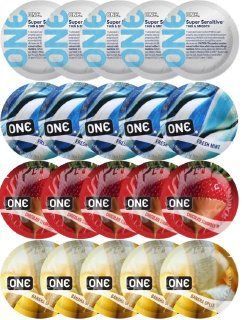 Набор с 20 шт 𝐎𝐍𝐄 𝐒𝐮𝐩𝐞𝐫 𝐒𝐞𝐧𝐬𝐢𝐭𝐢𝐯𝐞 + ONE Fresh Mint + ONE Chocolate Strawberry + ONE Banana Split SOS8213 фото
