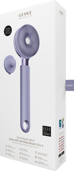 Звуковая светодиодная щетка для всего тела GESKE Sonic LED Full-Body Brush&Intensive Exfoliator 9в1 purple HB0391 фото