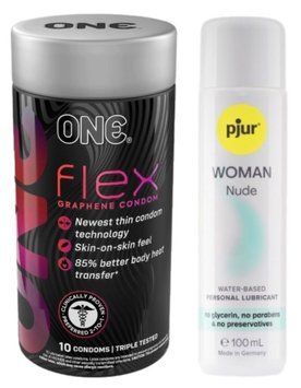 Комплект ONE Flex Graphene 10 штук + Pjur Woman Nude 100 мл SOS12962 фото