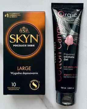 Набор Skyn ​​Large 10 шт. - Лубрикант ORGIE LUBE TUBE сахарная вата, 100 мл SOS2925 фото