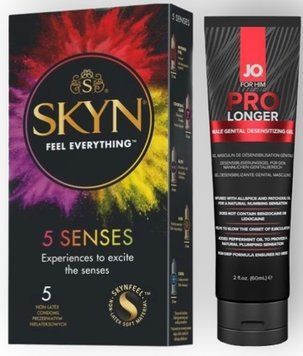Набір з SKYN 5 Senses + Пролонгатор System JO Prolonger Gel (60 мл) SOS8852 фото