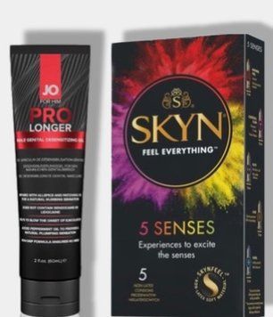 SKYN 5 Senses 5 шт + Пролонгатор System JO Prolonger Gel (60 мл) SOS5800 фото
