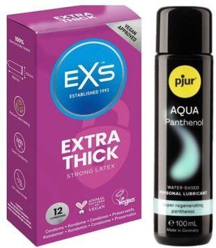 Комплект EXS Extra Safe (12 шт) + Pjur Aqua Panthenol 100 мл SOS13561 фото