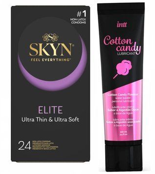 Набір : SKYN Elite 24 шт та Лубрикант Intt Cotton Candy (100 мл) SOS65 фото