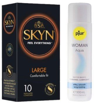 Набір Skyn Large 10 шт + pjur Woman Aqua 100 мл SOS13361 фото
