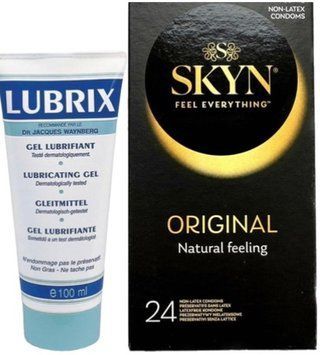Набор из Лубрикант на водной основе Lubrix (100 мл) + SKYN ORIGINAL 24 шт. SOS8795 фото