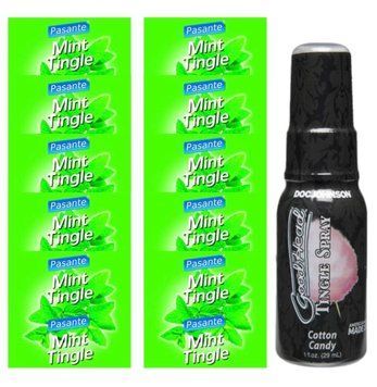 Комплект Pasante Mint Tingle 10 шт + Doc Johnson GoodHead Tingle Spray Cotton Candy (29 мл) SOS13903 фото