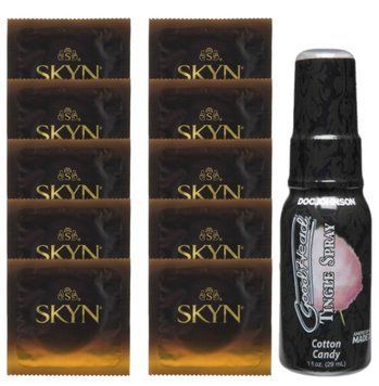 Комплект SKYN Passion Daiquiri 10 шт + Doc Johnson GoodHead Tingle Spray Cotton Candy (29 мл) SOS13661 фото