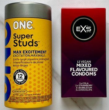 НАБОР ONE Super Studs 12 шт - EXS Mixed Flavoured 12 шт SOS3153 фото
