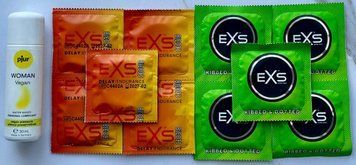 Набор EXS Delay 5шт + EXS Extreme 5шт + Лубрикант pjur Woman Vegan 30 мл SOS3553 фото