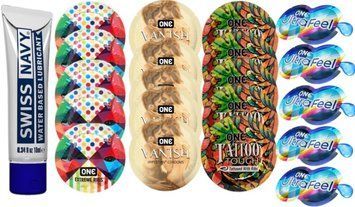 Набор из Swiss Navy Water-Based 10 мл + ONERibs + ONE Vanish + ONETattoo + ONE UltraFeel SOS8498 фото