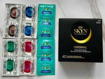 Набор Skyn ​​Original 40 шт + Pasante Tropical 4 шт + Pasante Mint, Blueberry, Strawberry, Chocolate 8 шт SOS3025 фото
