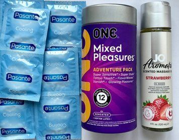 Набір 22 шт ONE Mixed Pleasures + Pasante Cooling + System JO Aromatix Strawberry 120 мл SOS1693 фото