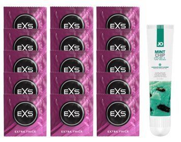 Комплект EXS Extra Thick 15 шт + JO Mint Chip Chill SOS14709 фото