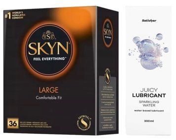 Набор Лубрикант Satisfyer Sparkling Water 300мл + SKYN Large 36 шт. SOS12709 фото