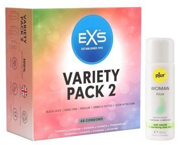 Набор EXS Variety pack 2 (48 шт) + pjur Woman Aloe 30 мл SOS13411 фото